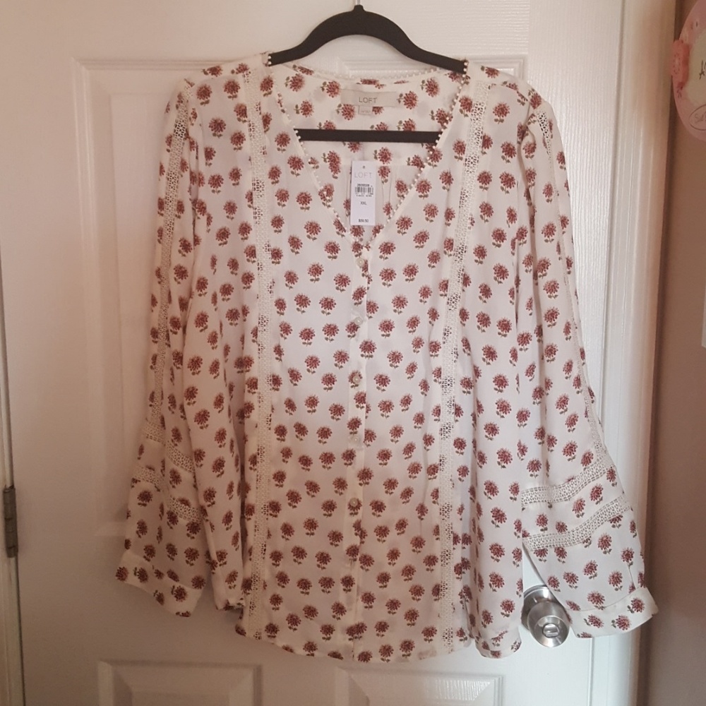 LOFT Lacy Dahlia Blouse